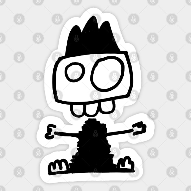 Cute monster - Mostrone dentone (black on white) Sticker by LiveForever